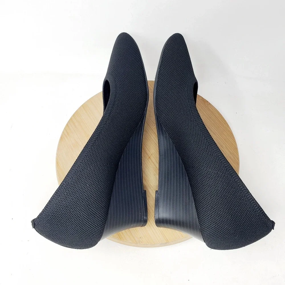 Vivaia Tamia Wedge Shoes Womens 42 Black Pump Heel